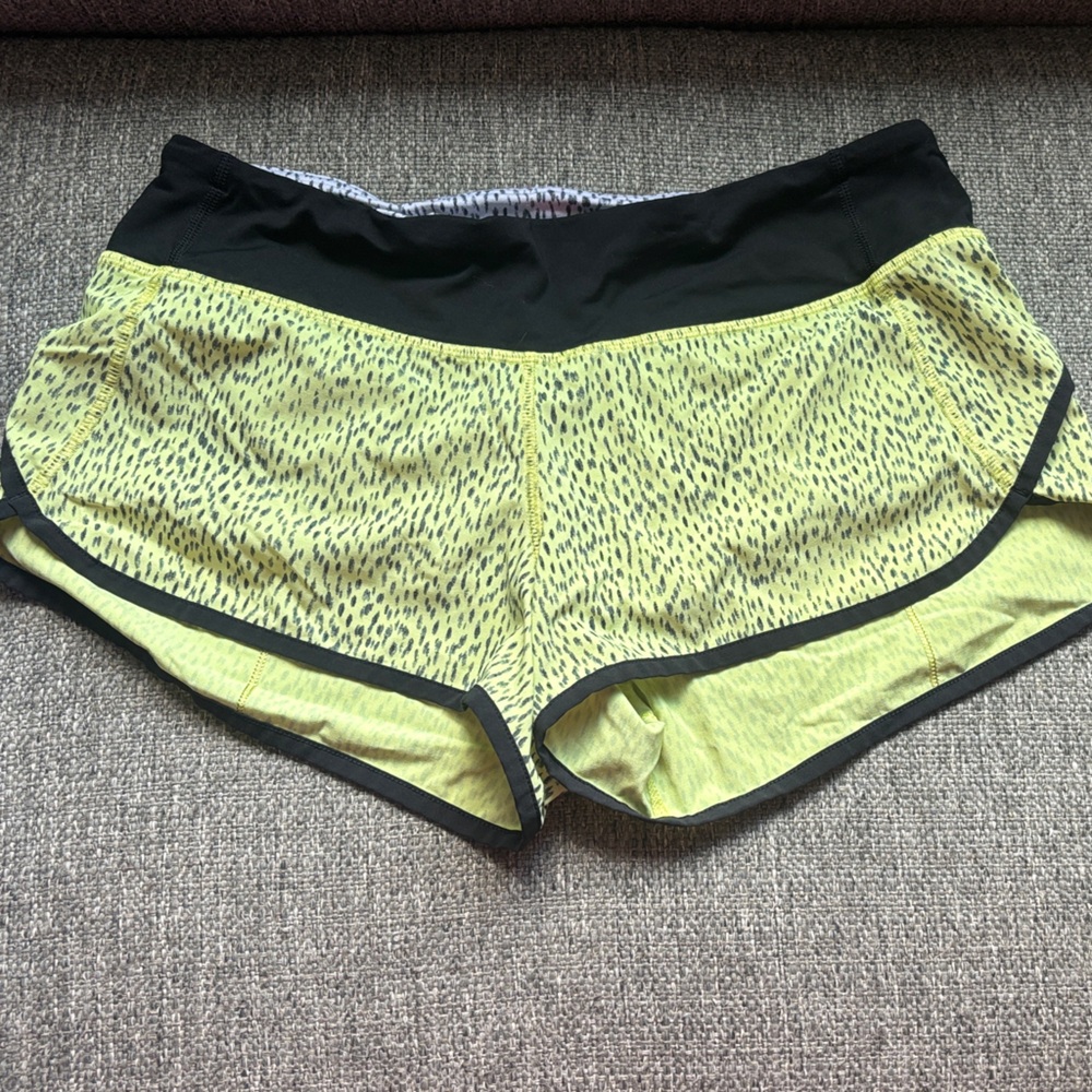 lululemon athletica Yellow and Black Women Shorts